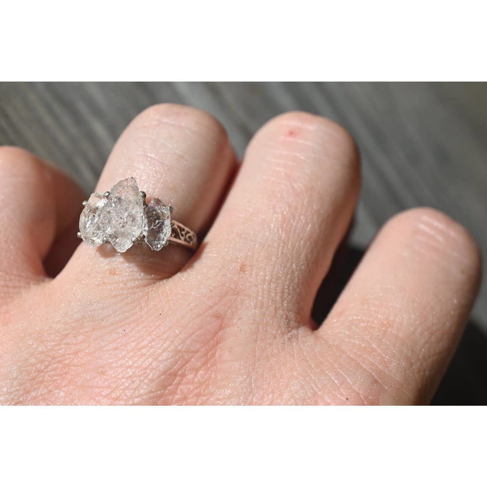 Raw crystal ring, Raw Diamond Engagement Ring, Opal Wedding Ring, Rough …